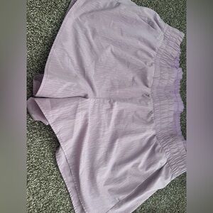 Light Purple Elastic Waist Shorts